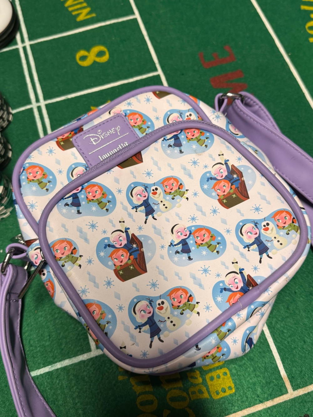 Loungefly Disney Frozen Winter Activities crossbody bag